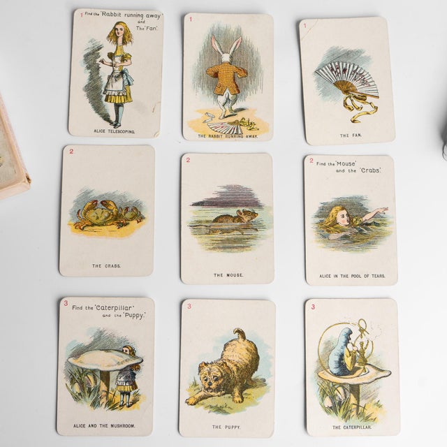 Antique Alice in Wonderland Playing Cards Game by Thomas De La Rue & Co For Sale - Image 11 of 18