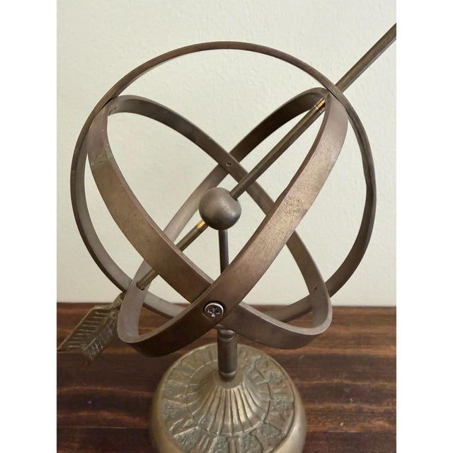 Late 20th Century Late 20th Century Classical Iron Armillary Sphere Garden Sculpture on Stand – English Estate Style For Sale - Image 5 of 11