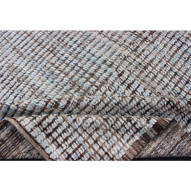 Modern Afghanistan Rug in Neutral Tones With Subdued Design For Sale - Image 11 of 12