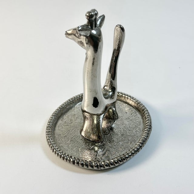 Mid-Century Boho Chic Figurine Giraffe Ring Trinket Catchall For Sale - Image 6 of 9
