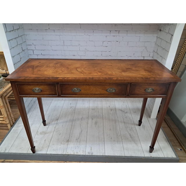 Vintage Mahogany Writing Desk from Bevan Funnell Ltd., 1980s For Sale - Image 16 of 18