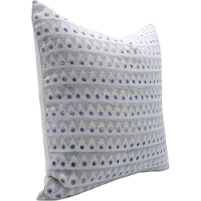 Art Deco Fabdivine Artisan Block Print Throw Pillow Cover 14x36 Inch Thick Linen- Mountain Moon For Sale - Image 3 of 8