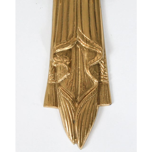 French Brass Candle Double Arm Wall Sconce For Sale - Image 3 of 6
