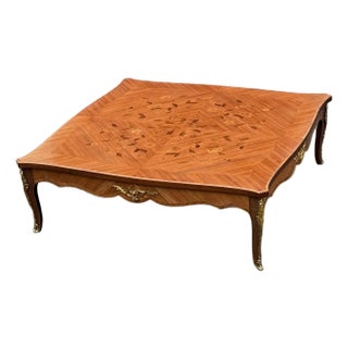 Late 20th Century Greenbaum Interiors Marquetry Inlaid Ormolu Mounted Coffee Table For Sale