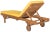 Modern Newport Chaise Lounge Chair with Side Table, Natural/Yellow Cushion For Sale - Image 3 of 9