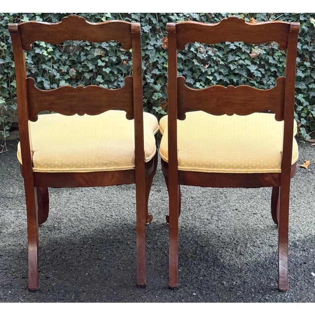 Wood 19th Century Flame Mahogany French Victorian Chairs - A Pair For Sale - Image 7 of 12