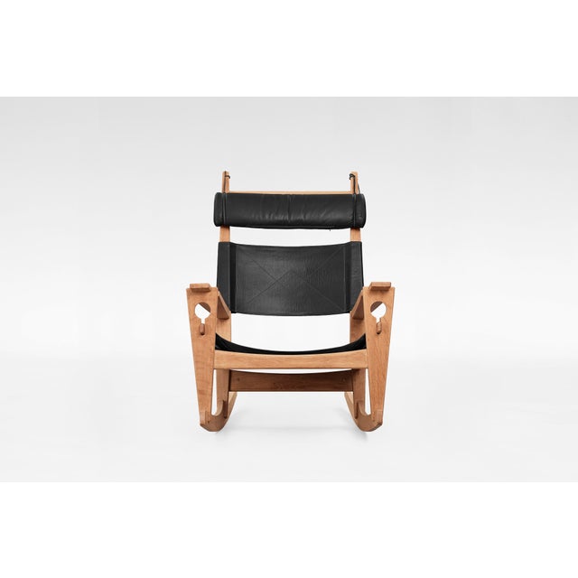 Wood Keyhole GE-673 Rocking Chair by Hans J. Wegner for Getama, 1960s For Sale - Image 7 of 8