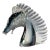 Stylized Murano Horse Head Sculpture in Sommerso Glass For Sale