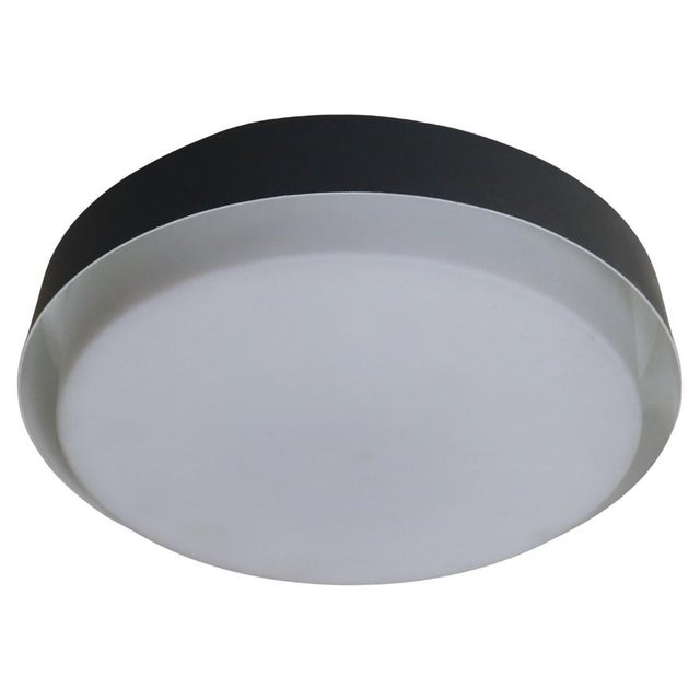 Mid-Century Opal Glass Flush Mount Lamp with Glass by Glashütte Limburg, 1960s For Sale - Image 13 of 13