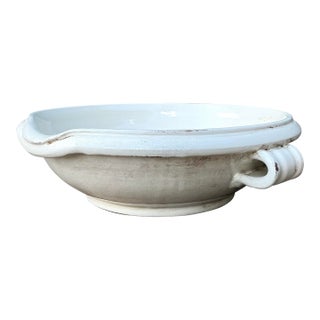 Vintage Glazed Ceramic Large Bowl For Sale