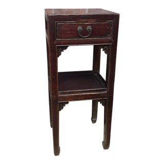 19th Century Chinese Stand With Drawer and Shelf For Sale