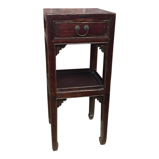 19th Century Chinese Stand With Drawer and Shelf For Sale