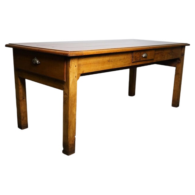 Antique French Cherry Dining Table, Late 19th Century For Sale