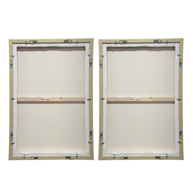 Wood Abstract Afternoon Framed Canvases Set/2 For Sale - Image 7 of 7