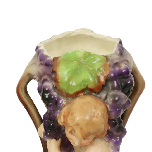 Art Nouveau Amphora Style Pottery Vases with Putti, 1890s, Set of 2 For Sale - Image 6 of 17