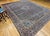 19th Century Antique Persian Tabriz Mahi Rug, Hand-Knotted Wool, Herati Geometric Pattern, Navy & Pale Red, 9x12 For Sale - Image 5 of 15