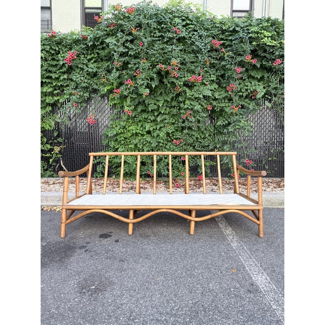 Vintage Ficks Reed Style Mid-Century Rattan Bamboo Sofa For Sale - Image 4 of 12