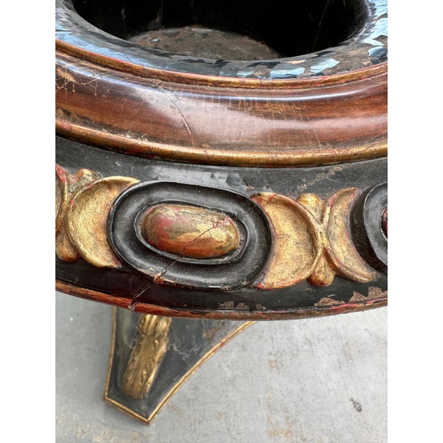 Scottish Regency Style Pair Ebonized Giltwood Palatial Jardinieres Sotheby’s Provenance. For Sale - Image 12 of 12