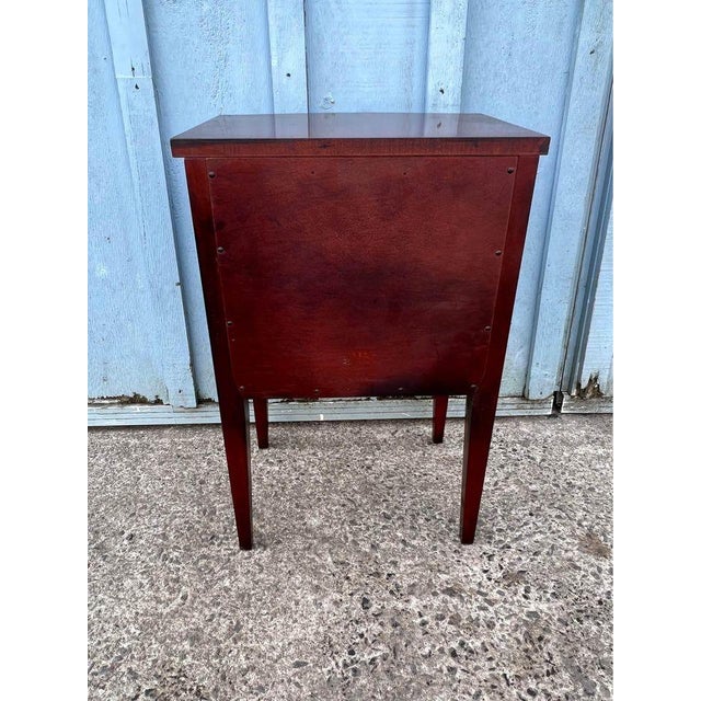 Mid 20th Century Vintage White Furniture Pair Mahogany Nightstands