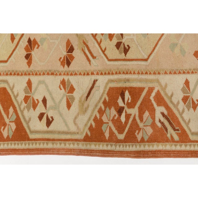Vintage Turkish Oushak Style Terracotta and Cream Rug For Sale - Image 9 of 9