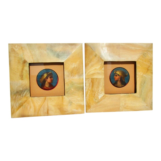 Egyptian Revival Portraits- Pair of 2 For Sale