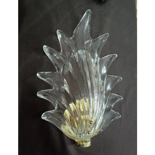 Murano Transparent Glass and Brass Wall Light, 1990 For Sale - Image 9 of 9