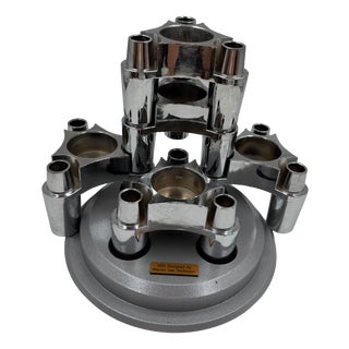 Modular Candleholder with Silver Aluminum Plug-in System in the style of Stoff Nagel, 1950s, Set of 4 For Sale