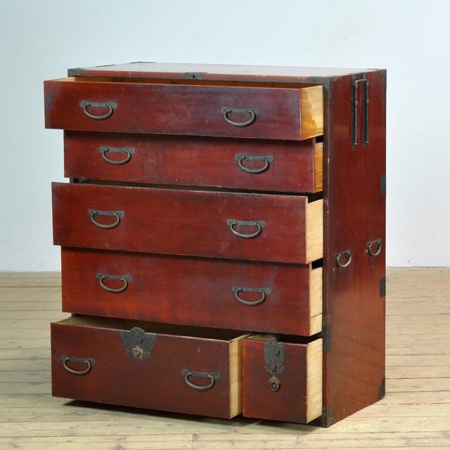 Japanese Tansu Chest of Drawers, 1870s For Sale - Image 4 of 15