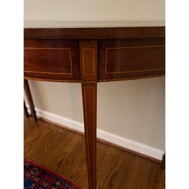 Wood Pair of Antique Demi Lunes Circa 1800 For Sale - Image 7 of 13