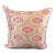 Pink and Golden Yellow Velvet Ikat Pillow Cover For Sale