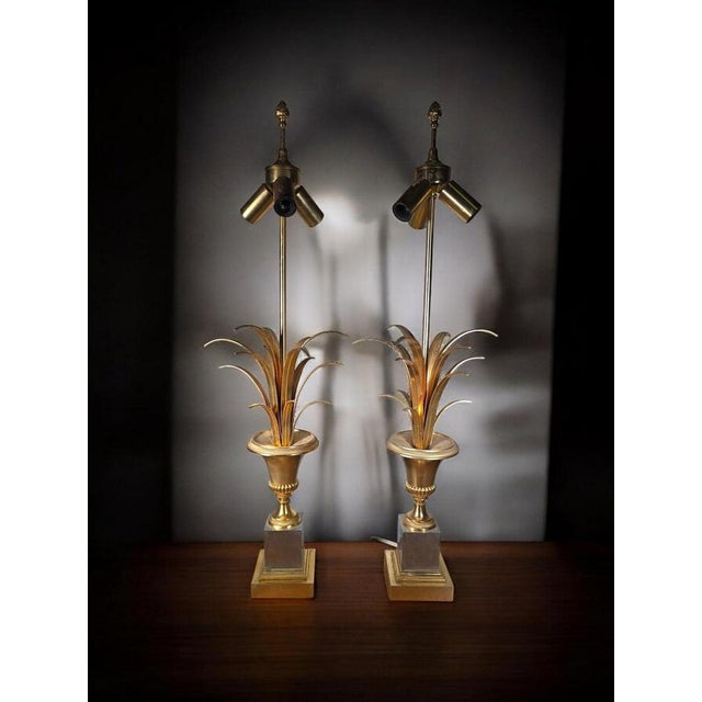 French Maison Jansen Pineapple Lamps, 1970s, Set of 2 For Sale - Image 4 of 18