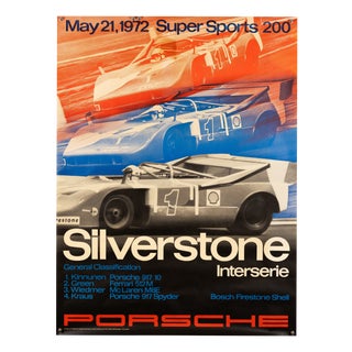 Vintage Original Porsche Poster by Atelier Strenger, 1972 For Sale