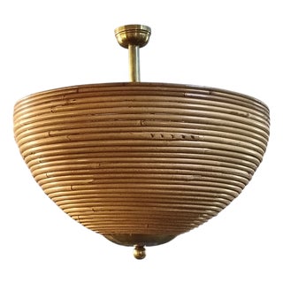 Bamboo and Rattan Pendant Light, Italy, 1970s For Sale