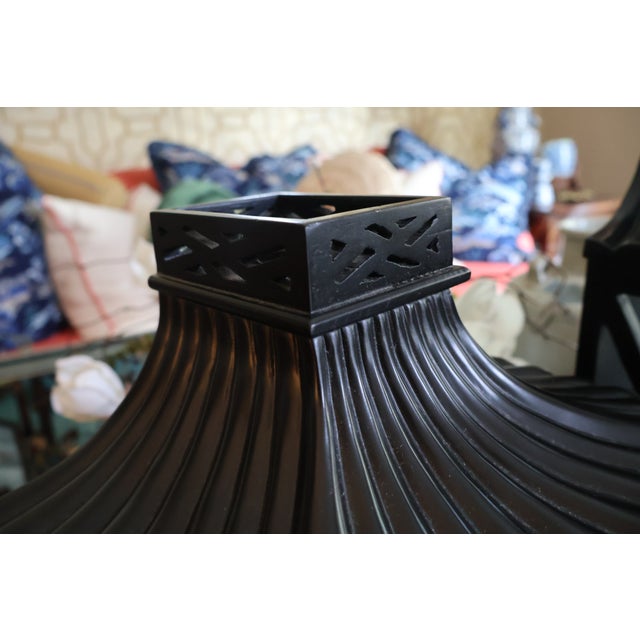 Global Views Williamsburg Black Chinoiserie Pagoda Wall Shelves / Decorative Sconces — A Pair For Sale - Image 16 of 18