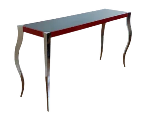 Curtis Norton Sculptural Console Table in Stainless Steel and Painted Steel.