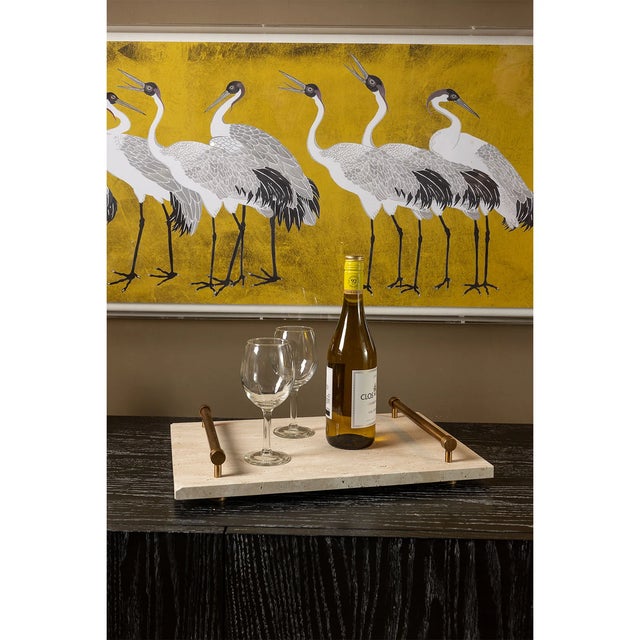 Tivoli Marble Natural/Brass Tray For Sale - Image 9 of 10