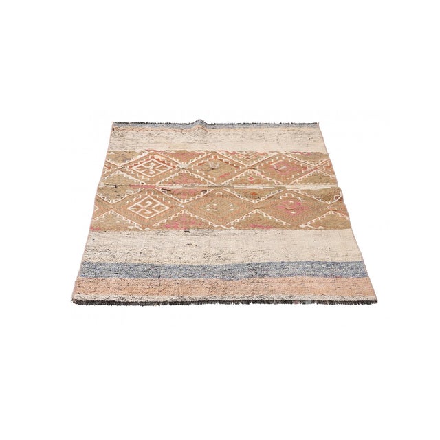 Decorative Small Vintage Kilim Rug - 3`3″ X 4`11″ For Sale - Image 4 of 6