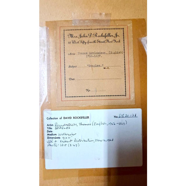 Beige Thomas Rowlandson, "Beagles" Early 19th C. Country People & Dogs. Rockefeller Provenance For Sale - Image 8 of 8