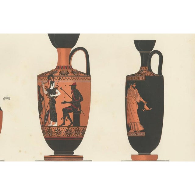Albert Genick, Greek Lekythos with Classical Figures, 1883, Lithograph For Sale - Image 6 of 10