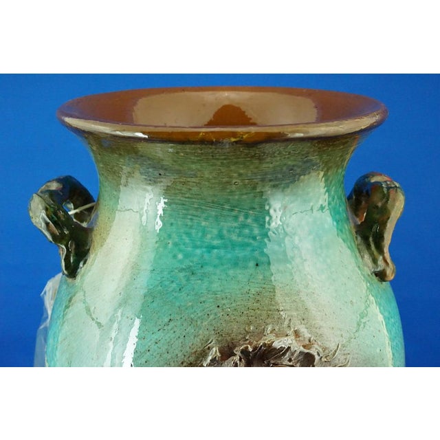 Large Futuristic Modern Majolica Vase with Horses Relief by Umberto Ghersi, Albisola, Italy, 1950s For Sale - Image 14 of 18