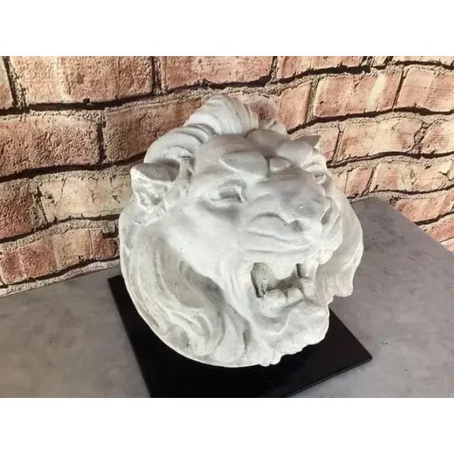 French Lion Mask Fountain Head Sculpture, Mounted on Iron Stand For Sale In Tampa - Image 6 of 8