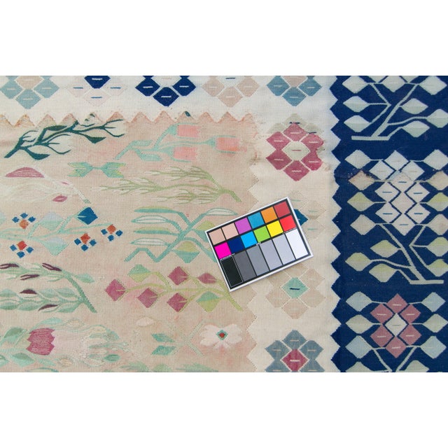 1950s Vintage Bessarabia Romanian Mansion Size Beige Plants Trees Hand-Woven Kilim Rug - 11’1” X 19’ For Sale In Los Angeles - Image 6 of 10