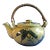 1970s Japanese Studio Art Pottery Speckled Stoneware Bamboo Handled Teapot For Sale
