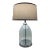Modern Glass and Polished Nickel Dome Table Lamp For Sale
