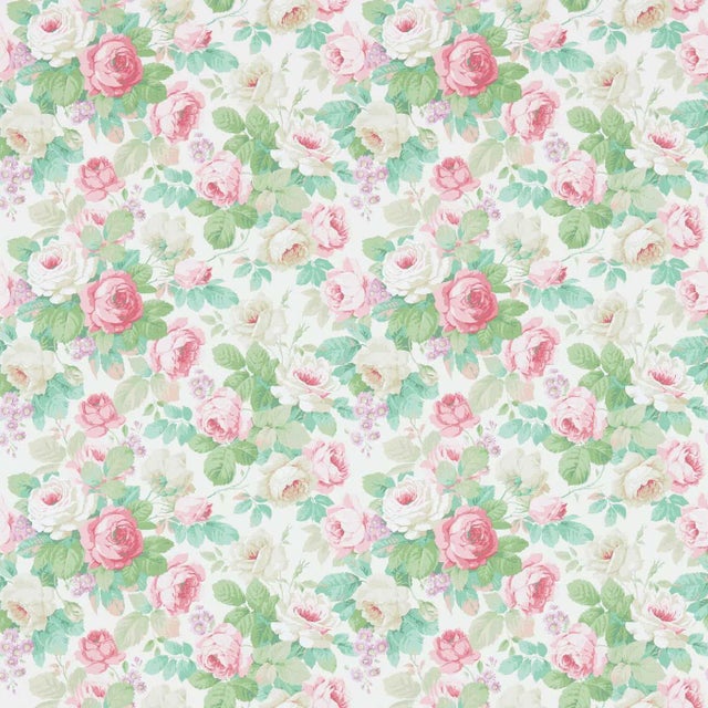 Sanderson Chelsea Wallpaper in Pink/Celadon For Sale