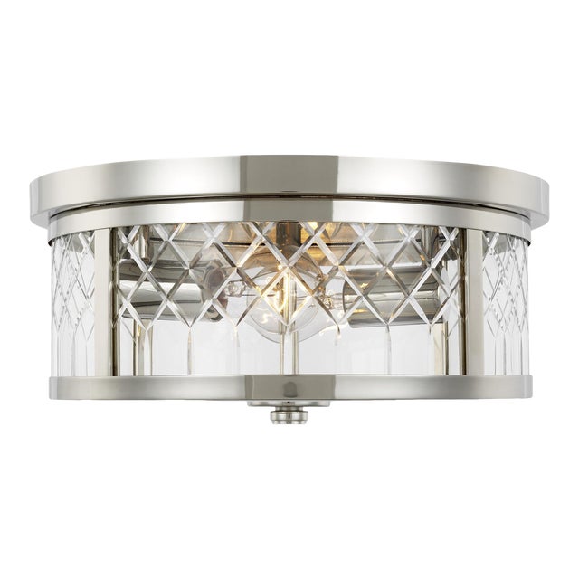 Alexa Hampton by Visual Comfort Studio Alec Flush Mount, Silver For Sale