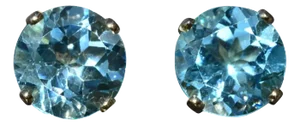 Ladies 14K White Gold Topaz Stud Earrings, 2 Pieces