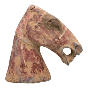 Rare Chinese Han Dynasty Painted Pottery Horse HeadPeriod: Han Dynasty (206 Bce – 220 Ce)
