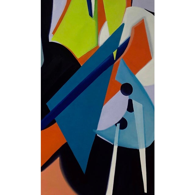 Nobody Dreams of Orange Sherbet by Amy Hutcheson | Oil on canvas Abstract composition with bold colors. For Sale - Image 4 of 4