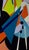 Nobody Dreams of Orange Sherbet by Amy Hutcheson | Oil on canvas Abstract composition with bold colors. For Sale - Image 4 of 4